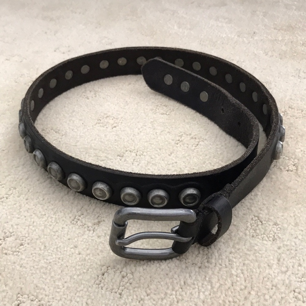 GUESS Studded Black Leather Belt